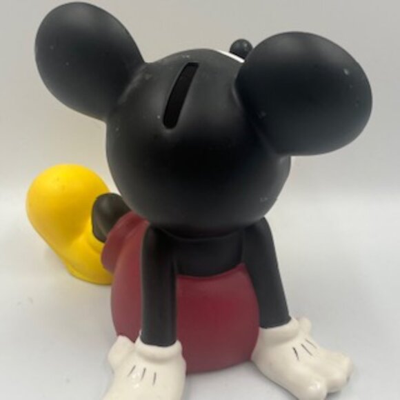 Disney Mickey Mouse Piggy Bank Reclining Ceramic With Stopper - Picture 5 of 8